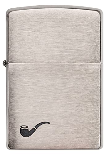 Encendedor de pipa Zippo unisex en cromo cepillado negro, tamaño único - imagen 1