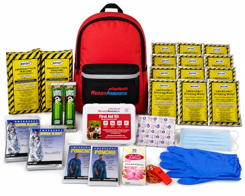 Kit de Emergencia Ready America 70280 para 2 Personas, 72 Horas, Mochila de 3 Días, Incluye Botiquín, Manta de Supervivencia, Ideal para Camping, - imagen 3