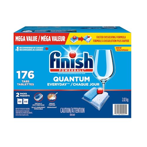 Tabletas de detergente para lavavajillas Finish Powerball Quantum, Paquete Mega de 176 piezas, 2.02 kg - imagen 3