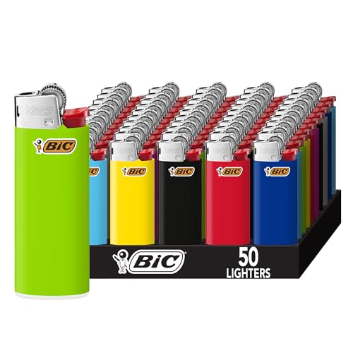 Encendedores BIC Mini de Colores Brillantes, 50 Piezas en Bandeja, Seguros y Resistentes a Niños - imagen 1