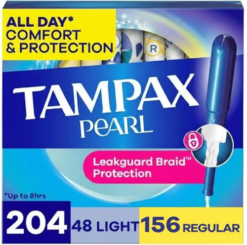 Tampax Pearl Tampones para Mujeres Multipack, con Braid LeakGuard, Absorbencia Ligera/Regular, Sin Fragancia, 204 Piezas (6 Paquetes de 34) - imagen 5