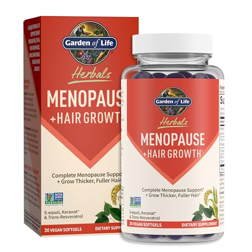 Suplemento Herbal para la Menopausia Garden of Life con S-equol y Trans-Resveratrol para Alivio de Múltiples Síntomas, Keranat para Crecimiento de - imagen 4