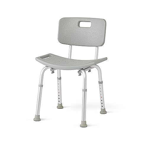 Silla de Baño Medline, Banco para Personas con Discapacidad, Adultos Mayores y Ancianos – Capacidad de 400 Lbs, Color Gris - imagen 2