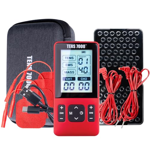 TENS 7000 Sport Estimulador Muscular para Recuperación Atlética, Alivio de Dolor de Espalda, Ciática, Cuello y Hombros, 42 Programas, 4 Electrodos - imagen 5