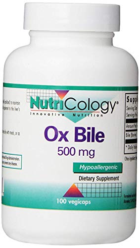 NutriCology Bile de Buey 500 mg - Apoya la Digestión de Grasas - 180 Cápsulas Vegetarianas e Hipoalergénicas - 180 Porciones - imagen 1