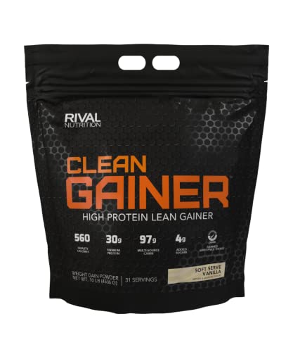 RIVAL NUTRITION Clean Gainer | Mezcla en Polvo para Bebida Alta en Proteínas | 30g de Proteína por Porción (10lb, Vainilla Suave) - imagen 6