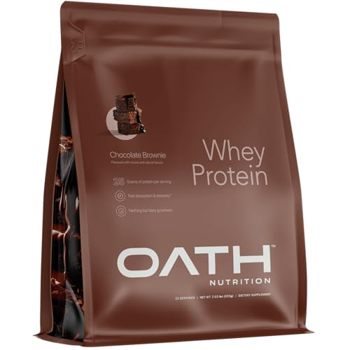 Proteína en Polvo Oath Nutrition Whey, Sabor Brownie de Chocolate, 25 g de Proteína y Solo 1 g de Azúcar por Porción, 2 lbs, 25 Porciones - imagen 1