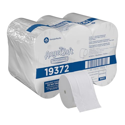 Papel Higiénico Compacto Sin Núcleo 2 Capas Reciclado Angel Soft Professional Series -19372 de Georgia-Pacific, Blanco, 1,125 Hojas por Rollo, 18 - imagen 4