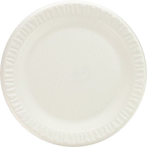 Plato de espuma blanca sin laminado Dart 9PWCR de 9 pulgadas (Caja de 500) - imagen 5