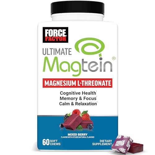 Force Factor Ultimate Magtein Magnesio L-Treonato 2000mg, Apoyo a la Función Cognitiva, Enfoque, Memoria y Relajación, Sabor Berry, 60 Gominolas - imagen 4