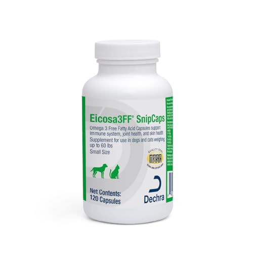 Cápsulas Eicosa3FF SnipCaps Omega 3 Ácidos Grasos Libres para Perros y Gatos - Tamaño Pequeño, 120 piezas - imagen 4