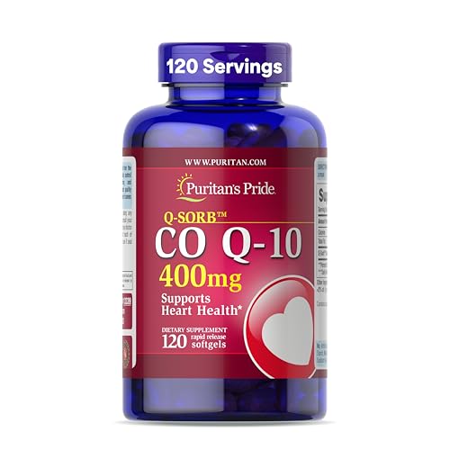Coenzima CoQ10 400mg de Puritan's Pride, Suplemento Dietético para la Salud del Corazón, Presión Arterial y Salud Oral, 120 Cápsulas Blandas de - imagen 1