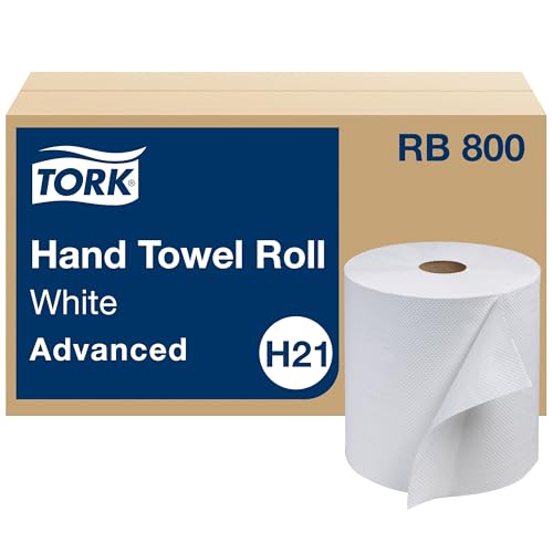 Rollo de Toalla de Papel Tork H21 Blanca, Avanzada, 100% Fibra Reciclada, 6 rollos de 800 pies, RB800 - imagen 1