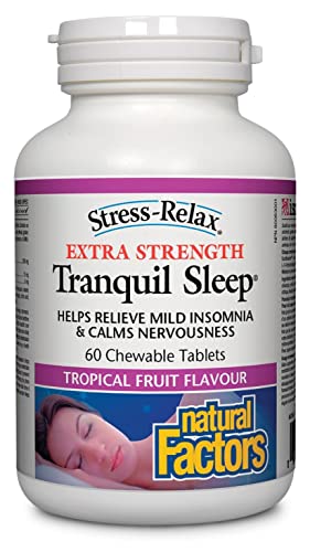 Natural Factors Tranquil Sleep Extra Fuerte - Suplemento de Salud para Sueño Calmado con Melatonina y 5-HTP - 60 Tabletas Masticables - imagen 5