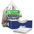 Bolsas de Basura Contractor Plasticplace 55-60 Galones - 3.0 Mil, Transparentes, Resistentes 38 x 58 (Paquete de 25) - imagen 1