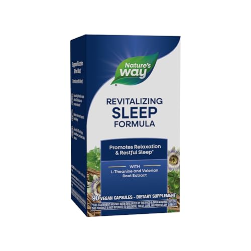 Fórmula Revitalizante para el Sueño de Nature's Way, Promueve un Sueño Reparador, con L-Teanina, Extracto de Raíz de Valeriana y 5-HTP, 90 Cápsulas - imagen 1