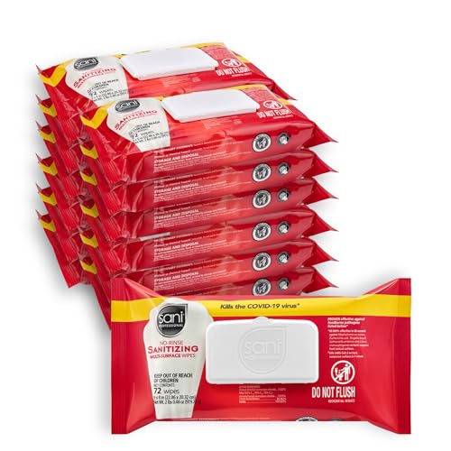Toallitas Sanitizantes Multi-Superficie PDI Sani-Professional Sin Enjuague, Paquete de 12 (72 Toallitas Cada Uno), 9 x 8, para Restaurantes y Hogar - imagen 1