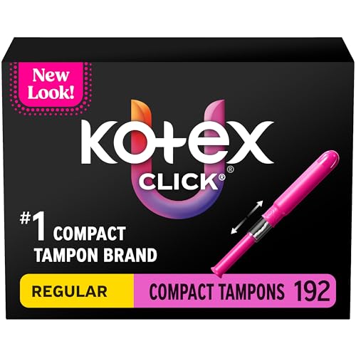Tampones U by Kotex Click Compact, Absorbencia Regular, Sin Fragancia, 192 Piezas (6 Paquetes de 32) (El Empaque Puede Variar) - imagen 5