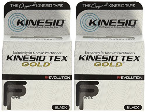 Kinesio Taping - Cinta Terapéutica Elástica Tex Gold FP - Negra - 5 cm x 5 m - Paquete de 2 - imagen 2