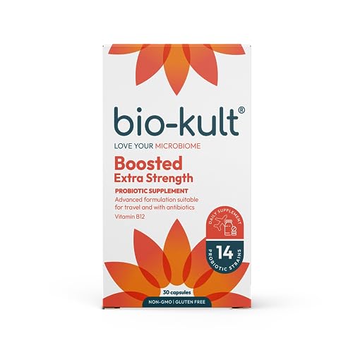 Suplemento Probiótico Bio-Kult Boosted Extra Fuerte para la Salud Digestiva, Apoyo al Sistema Inmunológico y Vitamina B12 – 30 Cápsulas - imagen 1