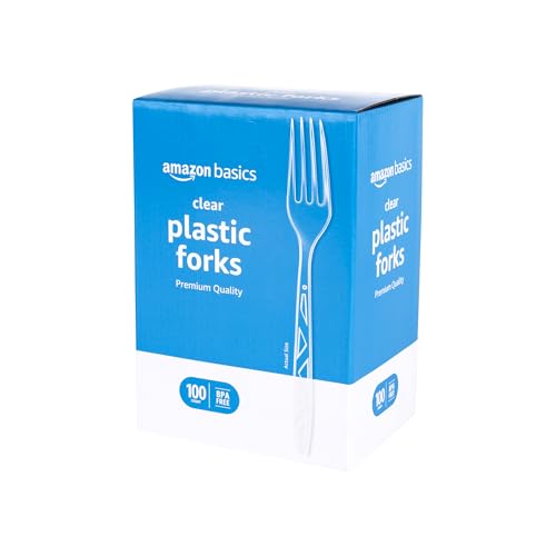 Tenedores Desechables de Plástico Transparente Basics, Calidad Premium, Sin BPA, para Uso Diario y Eventos, Paquete de 100 Unidades - imagen 2