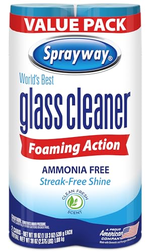 Limpiador de Vidrios en Espuma Sprayway, 19oz, Paquete de 2 | Sin Amoníaco, Sin Rayas, de Acción Rápida | Limpia y Pule Superficies de Vidrio | Aroma - imagen 2