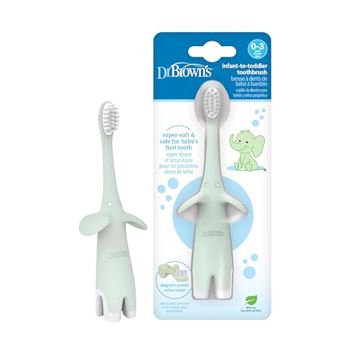 Cepillo de Dientes Dr. Brown's para Bebés y Niños Pequeños, Elefante, Menta, 0-3 Años - imagen 5
