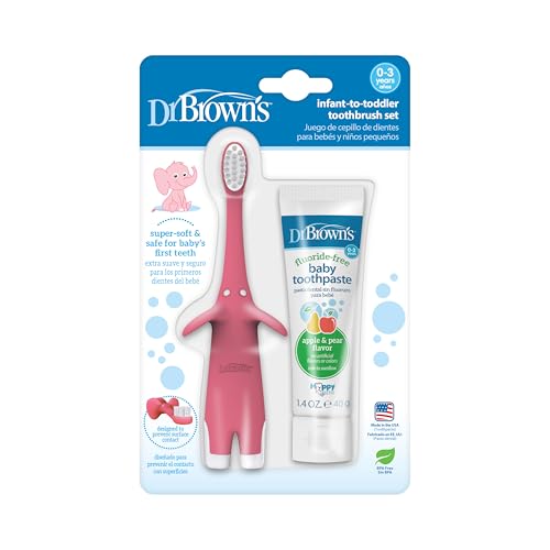 Set de Cepillos de Dientes Dr. Brown's para Bebés y Niños, 1.4 Onzas, Color Rosa - imagen 6