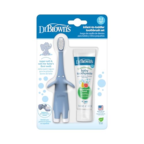 Set de Cepillos de Dientes Dr. Brown's para Bebés y Niños, 1.4 Onzas, Color Azul - imagen 2