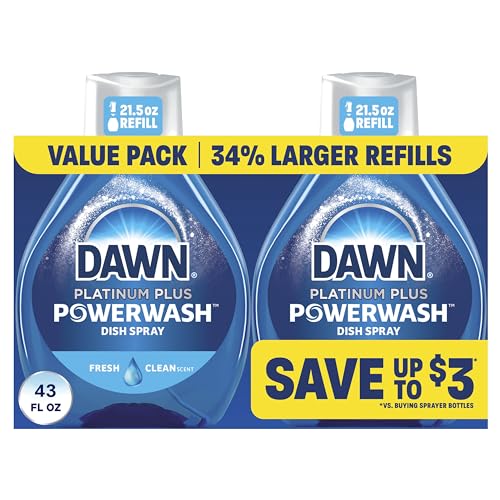 Dawn Powerwash Fresh Spray para Platos, Jabón Líquido para Fregar, Recarga de Jabón de Platos, 2 Recargas de 21.5 Fl Oz - imagen 6