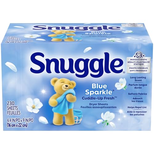 Hojas para Secadora Snuggle, Aroma Fresco y Limpio de Larga Duración, Suaviza Telas, Reduce Estática, Combate Arrugas, Repele Pelusa y Pelo de - imagen 4