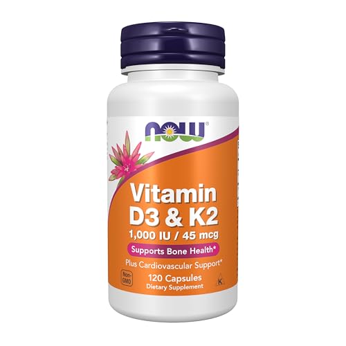 NOW Suplementos, Vitamina D-3 y K-2, 1,000 UI/45 mcg, Apoyo Cardiovascular*, Soporte para Huesos*, 120 Cápsulas Veganas - imagen 6