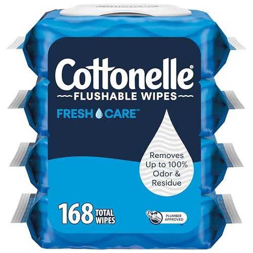 Toallitas Húmedas Flushables Cottonelle Fresh Care para Adultos, 4 Paquetes con Tapa, 42 Toallitas por Paquete (Total 168 Toallitas) - imagen 4