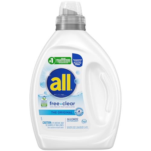 Detergente Líquido para Ropa All Free Clear Original, 50oz, Hipoalergénico, Sin Fragancia, Concentrado, Para Piel Sensible, 66 Lavados - imagen 2