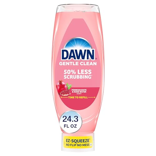 Jabón Líquido para Lavavajillas Dawn Gentle Clean EZ-Squeeze, Aroma a Granada y Agua de Rosa, 24.3 fl oz - imagen 6