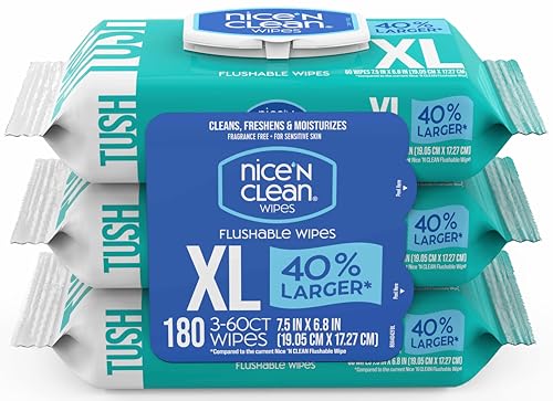 Toallitas Húmedas Extra Grandes Nice 'N CLEAN | 40% Más Grandes | 6.8 x 7.5 Sin Fragancia | Seguras para Fosas Sépticas | 180 Toallitas para Adultos - imagen 2