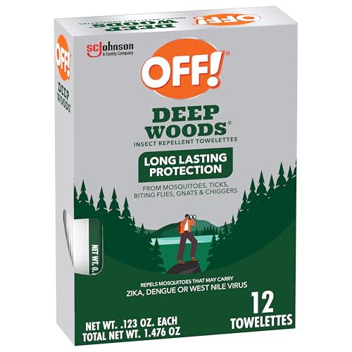 Toallitas Repelentes de Insectos OFF! Deep Woods, Protección Duradera contra Mosquitos, Sin Fragancia, 12 Piezas Envase Individual, Tamaño de Viaje - imagen 6