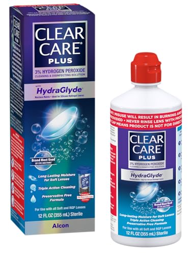 SOLUCIÓN LIMPIADORA Y DESINFECTANTE CLEAR CARE PLUS para Lentes de Contacto (12 oz, 1 Paquete), con Matriz de Hidratación HydraGlyde, Sin - imagen 6