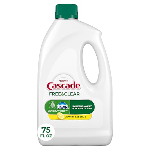Gel Líquido para Lavavajillas Cascade Free & Clear, Detergente para Platos, Jabón para Lavavajillas, Limón, 75oz - imagen 2