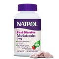 Natrol Melatonina de Rápida Disolución 3 mg, Suplemento para el Sueño, 150 Tabletas Sabor Fresa, Hasta 150 Días de Suministro - imagen 1