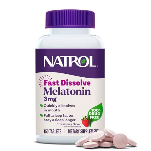 Natrol Melatonina de Rápida Disolución 3 mg, Suplemento para el Sueño, 150 Tabletas Sabor Fresa, Hasta 150 Días de Suministro - imagen 6
