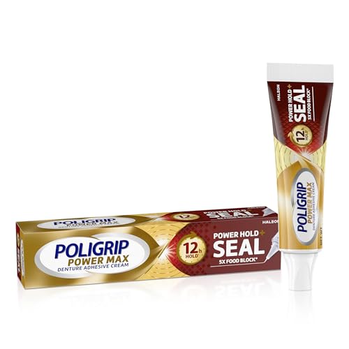 Crema Adhesiva para Dentaduras Poligrip Power Max Power Hold plus Seal, Sello Seguro y Sabor Neutral - 62 g - imagen 2