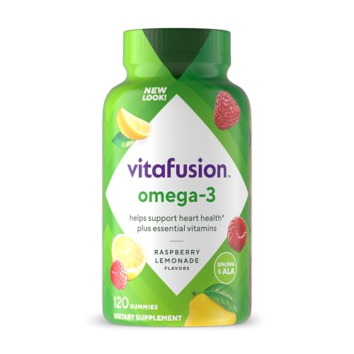 Vitafusion Omega-3 Gummy Vitamins, Sabor Limonada de Baya, Vitaminas para la Salud del Corazón, 120 Gomas, Suministro para 60 Días - imagen 4