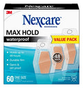 Curitas Impermeables Nexcare Max Hold, Duran 48 Horas, Flexibles para Dedos, Rodillas y Talones - Paquete de 60 Curitas Transparentes - imagen 1