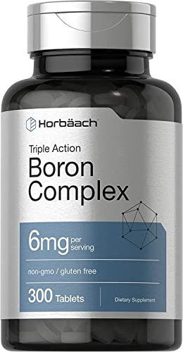 Suplemento Horbäach Triple Complejo de Boro 6 mg | 300 Tabletas | Para Hombres y Mujeres | Vegetariano, No Transgénico y Sin Gluten | Acción Triple: - imagen 6