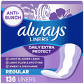 Always Protectores Diarios para Mujeres Anti-Bunch Xtra Protección, Regulares, Sin Fragancia, 136 Piezas - imagen 1