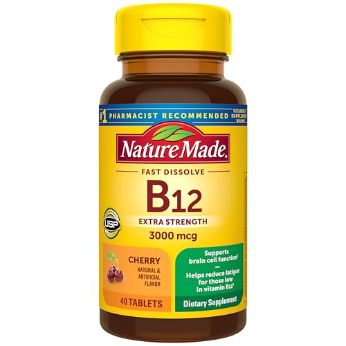 Nature Made Vitamina B12 3000 mcg, Sublingual Fácil de Tomar para Apoyo al Metabolismo Energético, 40 Tabletas Sin Azúcar de Disolución Rápida, - imagen 6