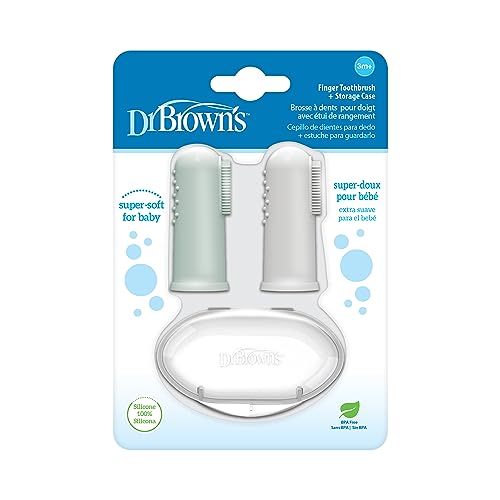 Set de Cepillos de Dientes y Pasta Dental Dr. Brown's 100% Silicona para Bebés, 2 Piezas, Suave para ros Dientes, Jirafa, 0-3 Años - imagen 2