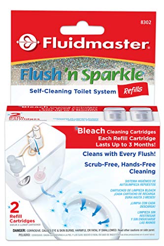 Recargas para Sistema de Limpieza Automático de Inodoro Fluidmaster 8302P8 Flush 'n Sparkle, Cloro, Paquete de 2 - imagen 4