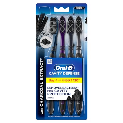 Cepillo de Dientes Oral B Cavity Defense 123 Negro Mediano (Paquete de 4) - imagen 4